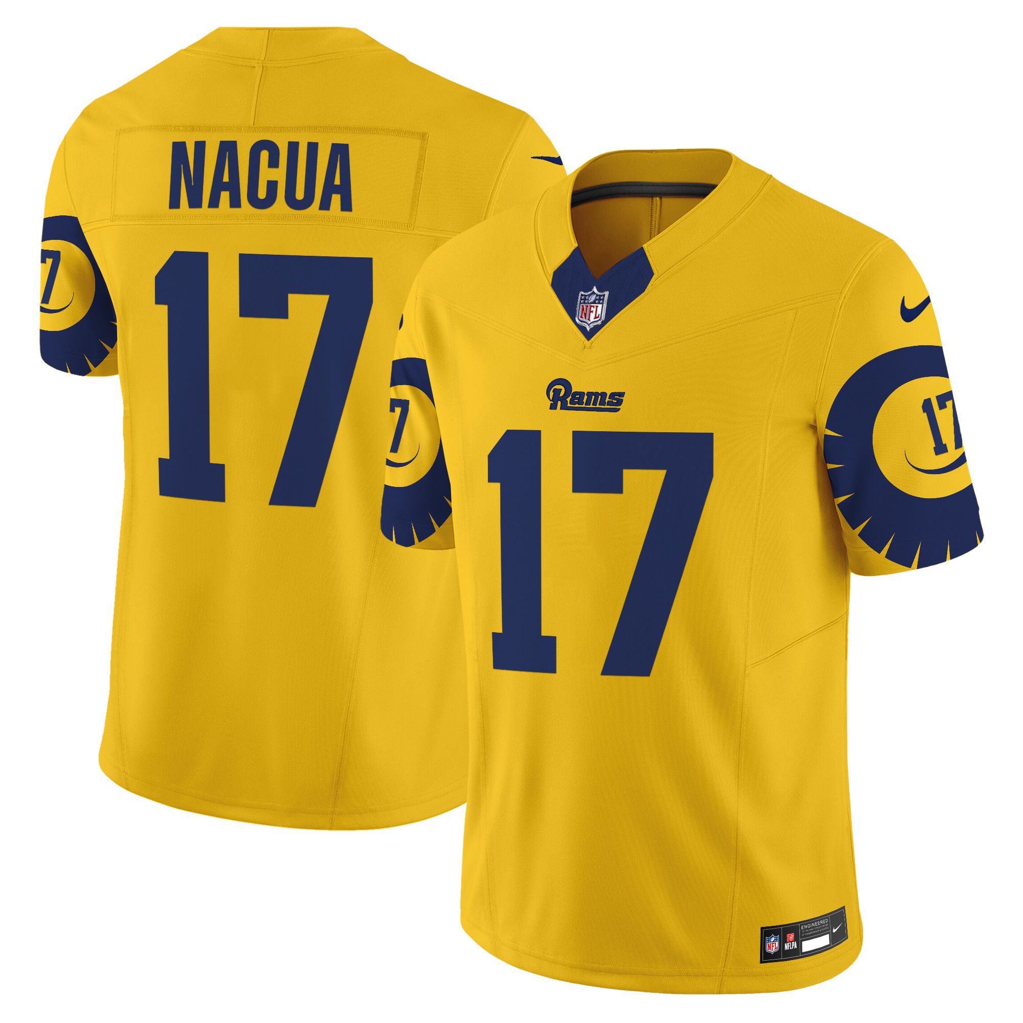 Men Los Angeles Rams #17 Nacua Yellow 2024 Nike Special Vapor Limited NFL Jersey